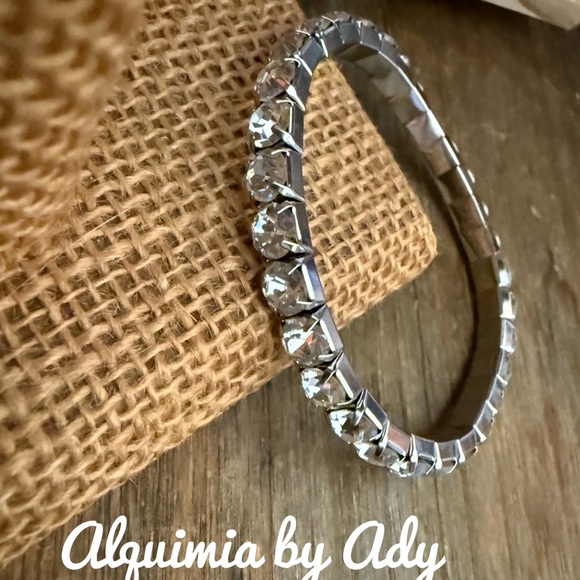 STEEL CZ  TENNIS  STACKING BRACELET - Picture 2 of 2